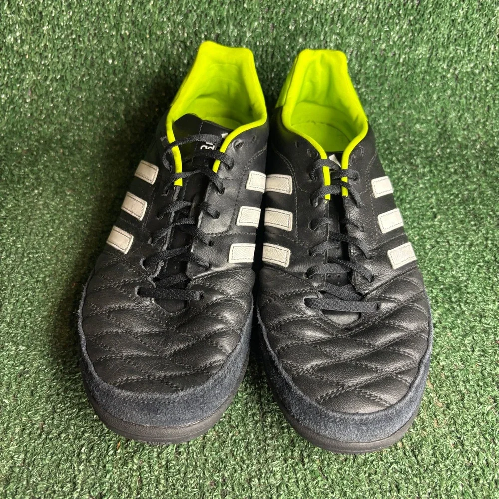 Adidas Adipure 11nova Soccer Cleats Quilted Leather Athletic Shoes Black Mens 10